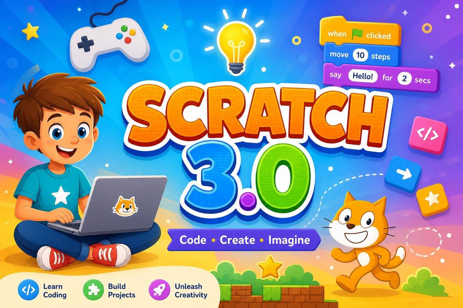 Scratch 3.0 Intermediate: Sensors, Variables & Games