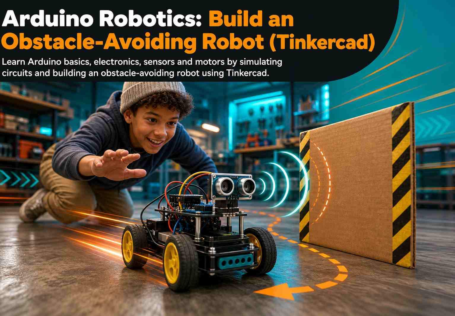 Arduino Robotics: Build an Obstacle-Avoiding Robot (Tinkercad)