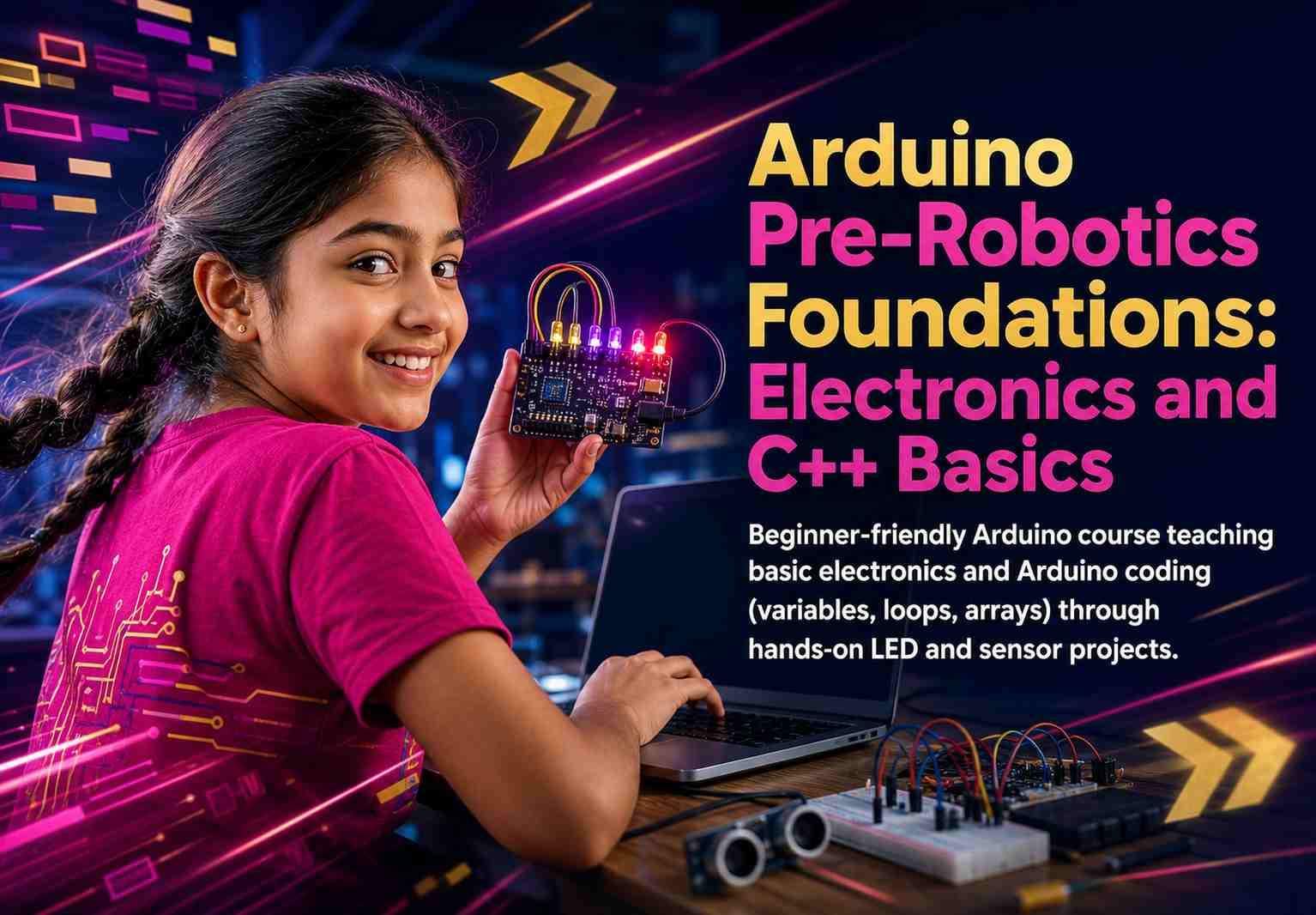 Arduino Pre-Robotics Foundations: Electronics and C++ Basics