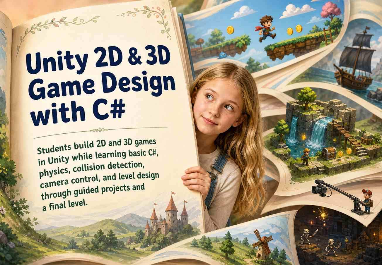 Unity 2D & 3D Game Design with C#