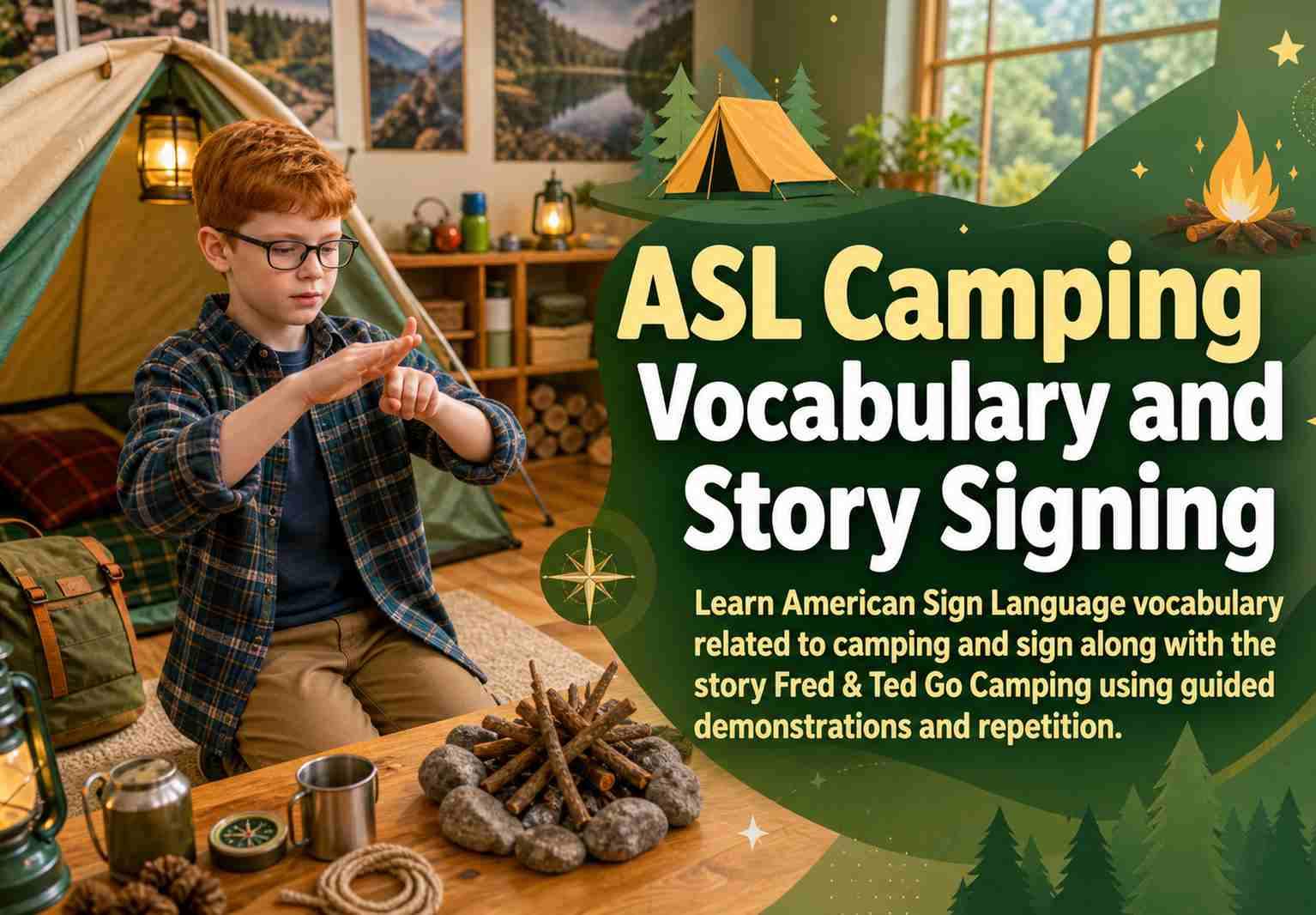 ASL Camping Vocabulary and Story Signing
