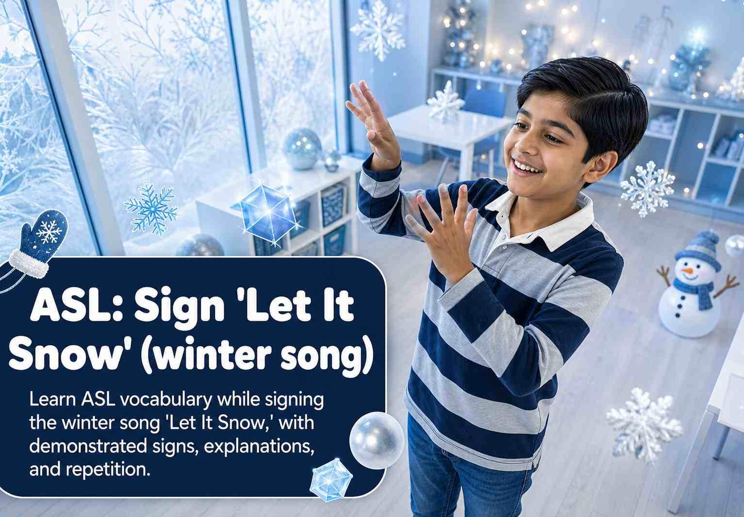 ASL: Sign 'Let It Snow' (winter song)
