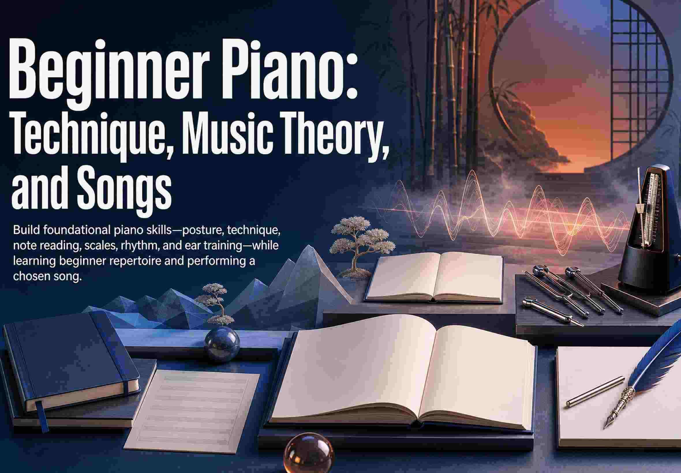 Beginner Piano: Technique, Music Theory, and Songs