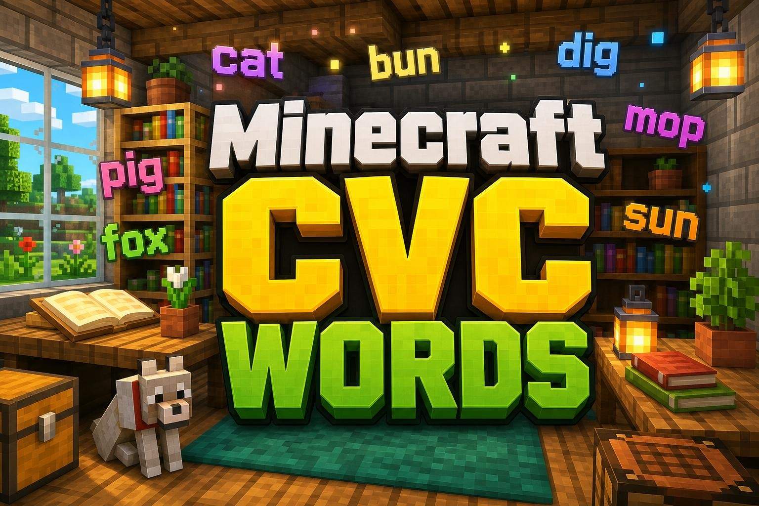 Minecraft Reading: Build and Practice CVC Words
