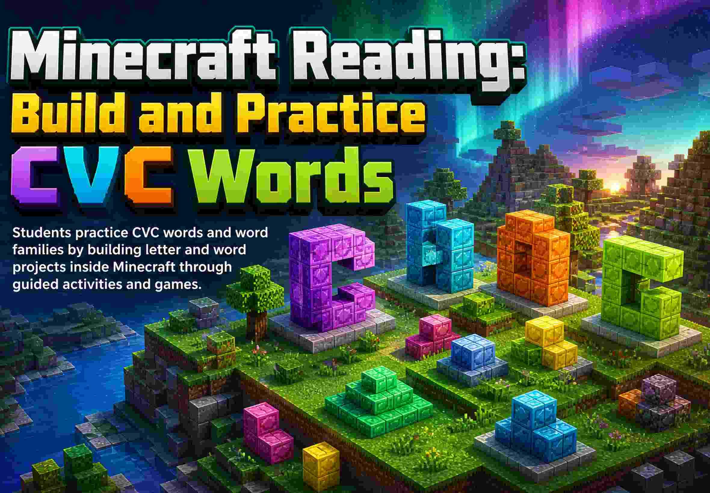 Minecraft Reading: Build and Practice CVC Words
