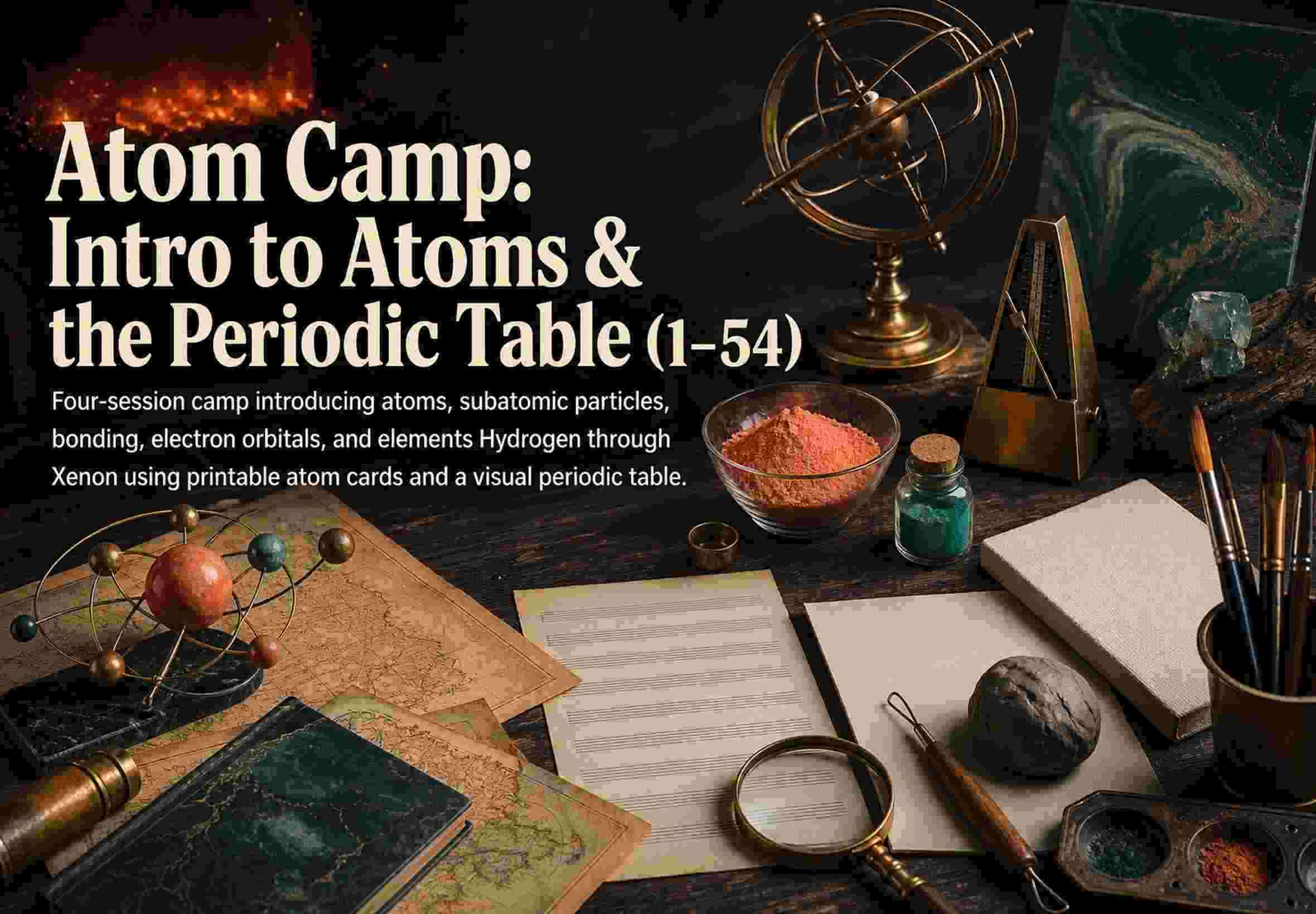 Atom Camp: Intro to Atoms & the Periodic Table (1–54)