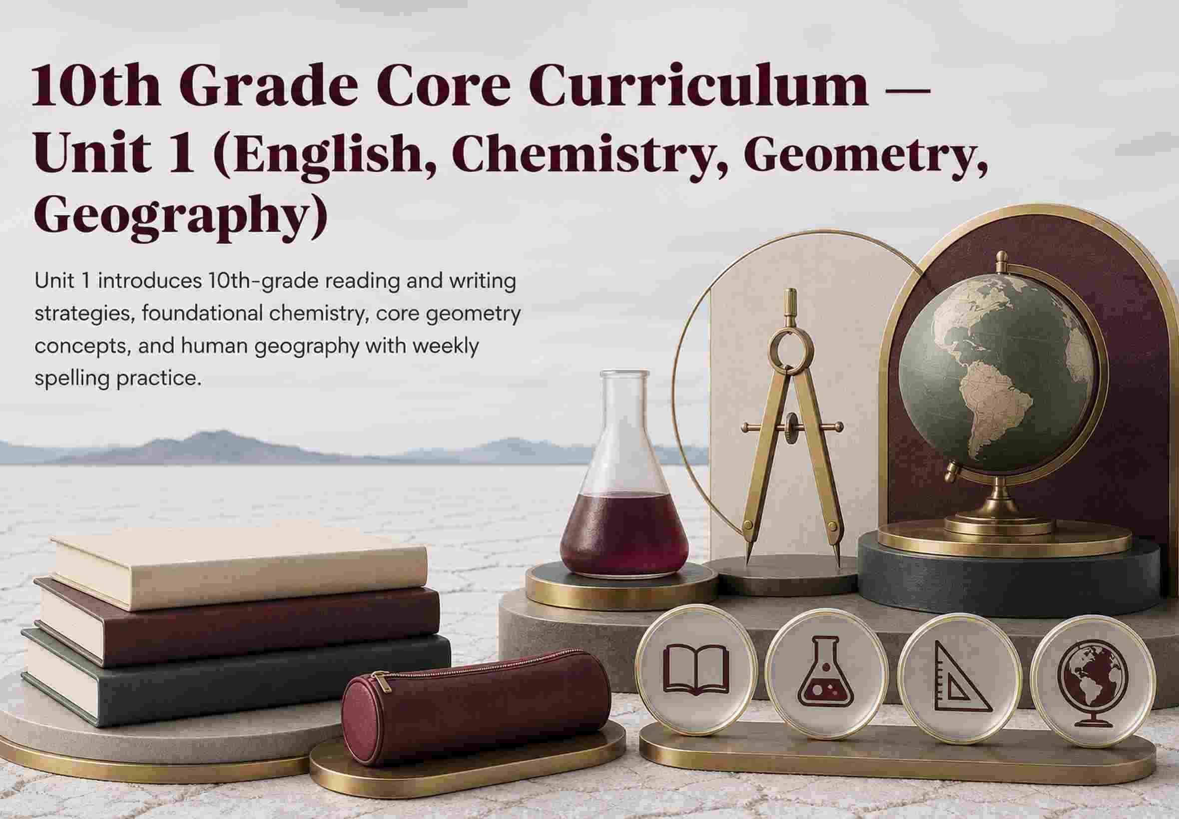 10th Grade Core Curriculum — Unit 1 (English, Chemistry, Geometry, Geography)