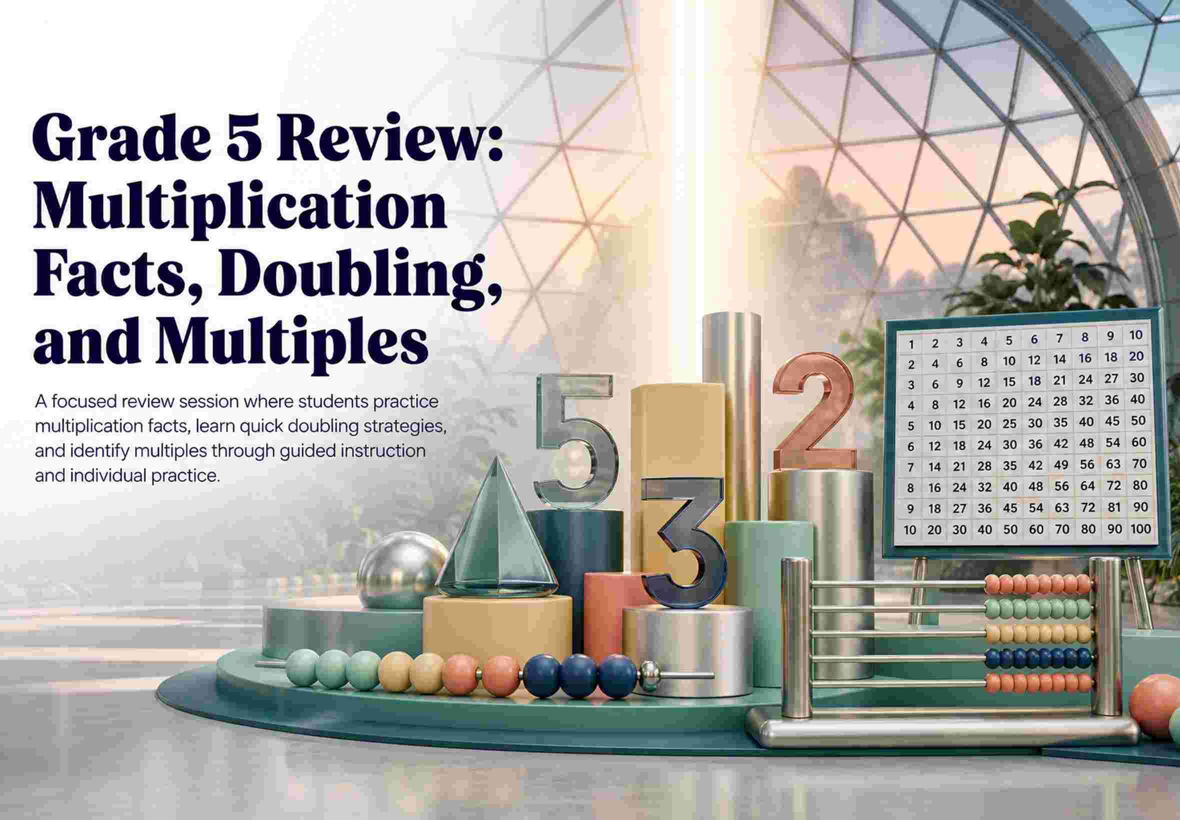 Grade 5 Review: Multiplication Facts, Doubling, and Multiples