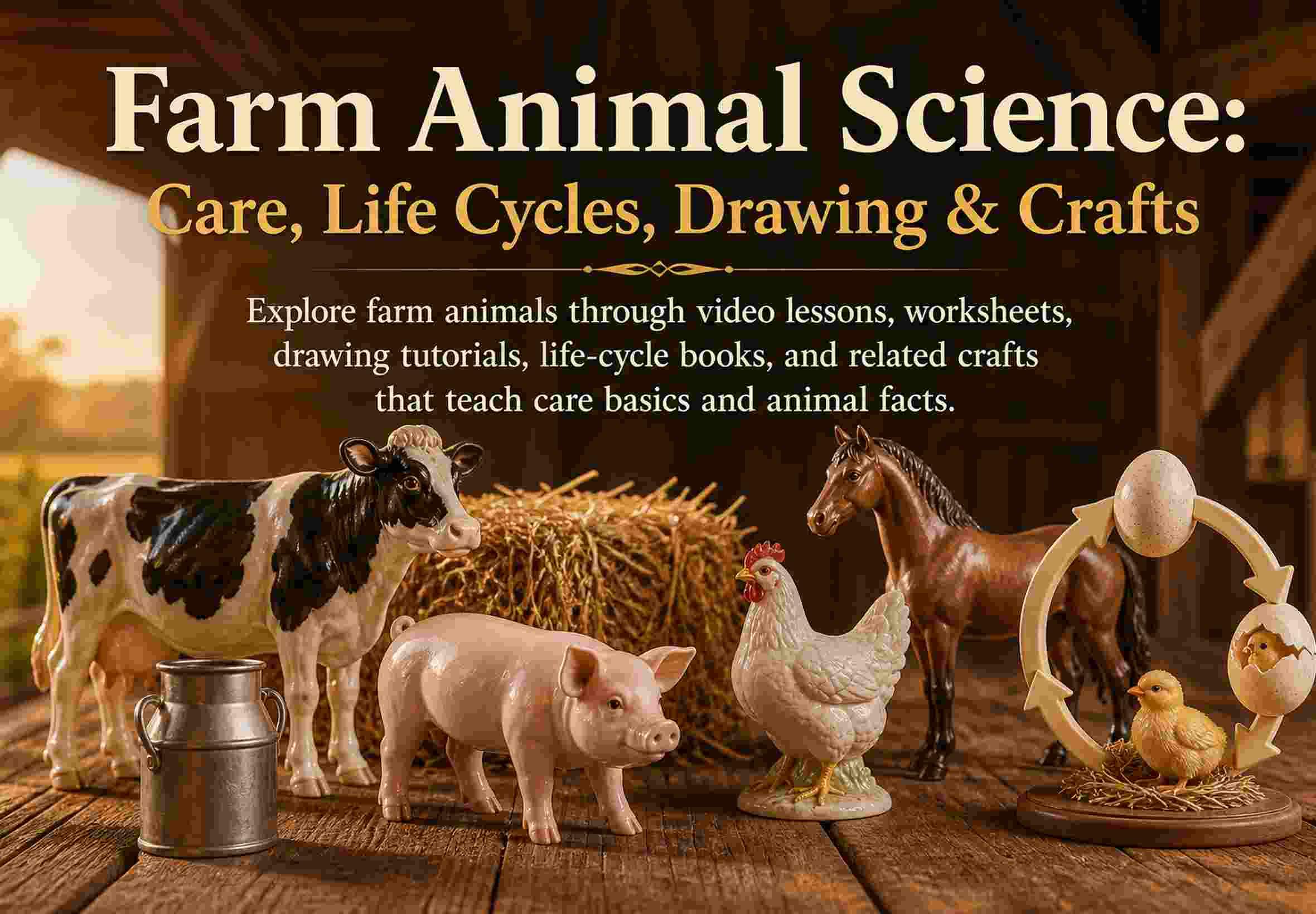 Farm Animal Science: Care, Life Cycles, Drawing & Crafts