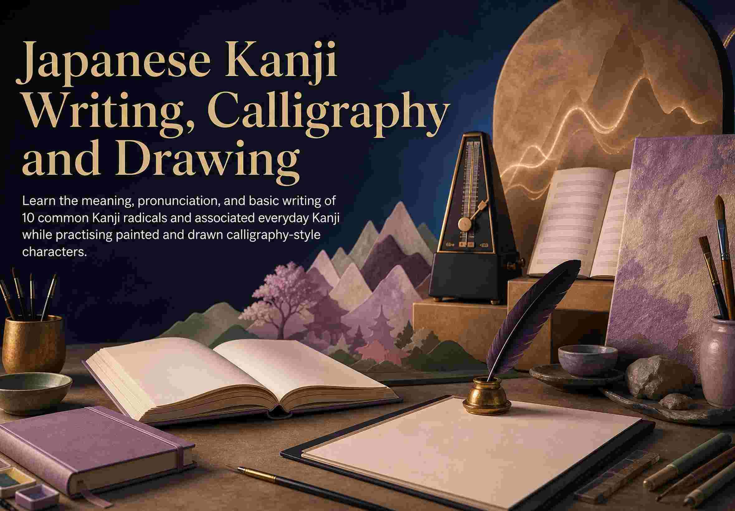 Japanese Kanji Writing, Calligraphy and Drawing