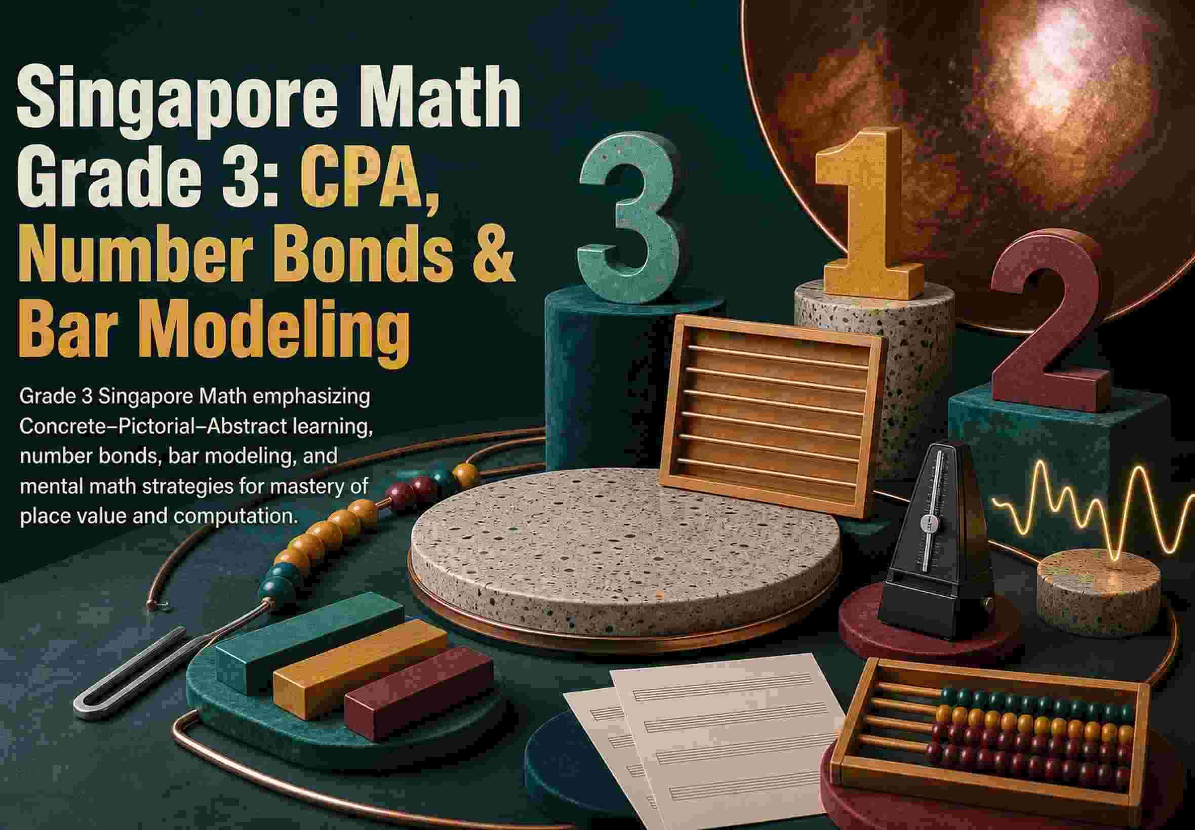 Singapore Math Grade 3: CPA, Number Bonds & Bar Modeling