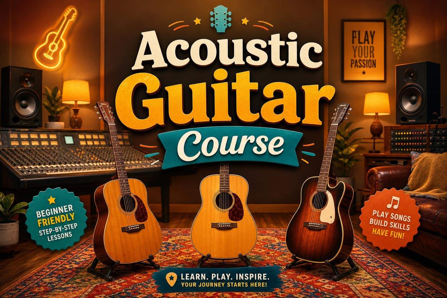 Beginner Guitar Level 1: Posture, Notes, Chords & Reading