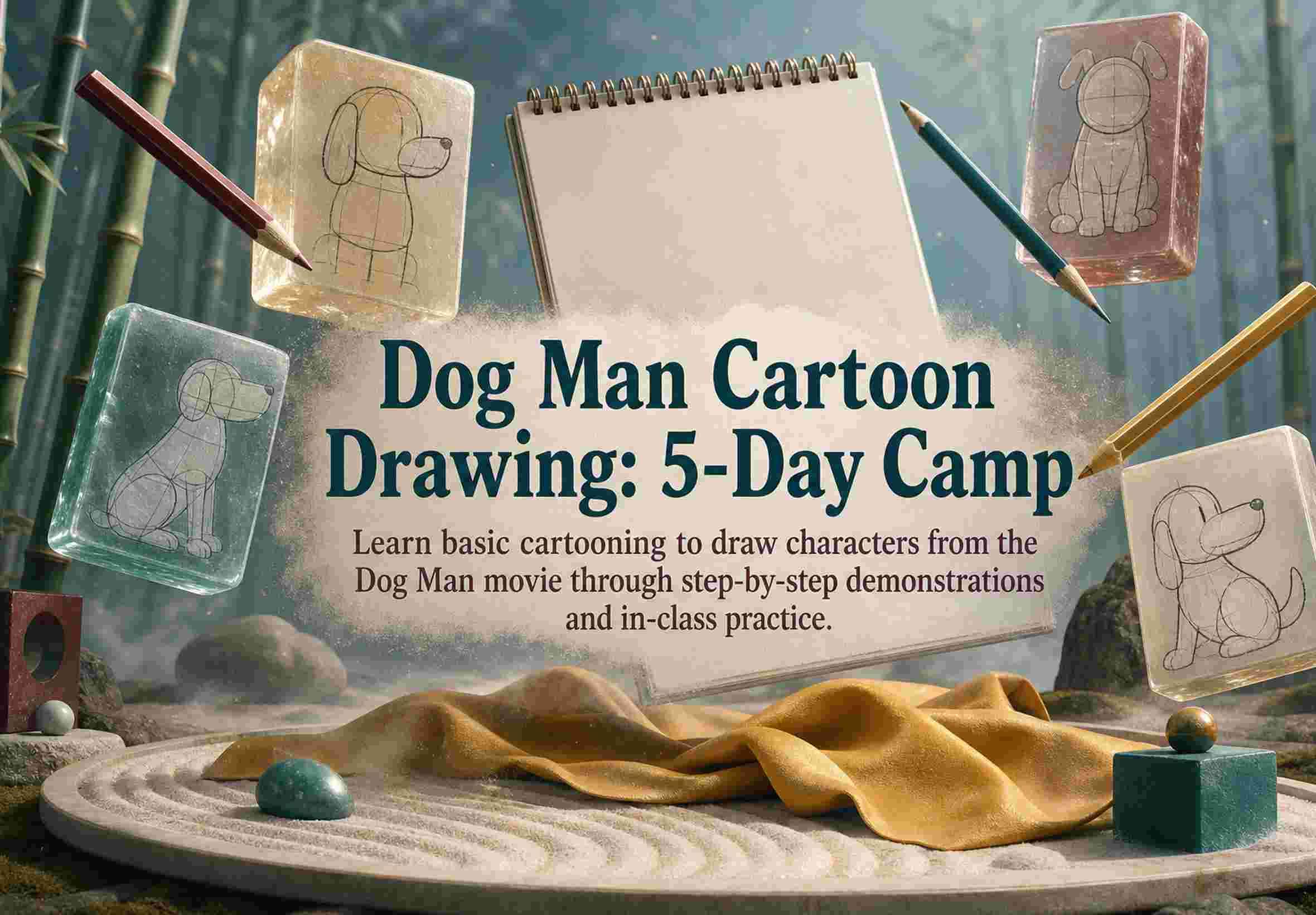 Dog Man Cartoon Drawing: 5-Day Camp