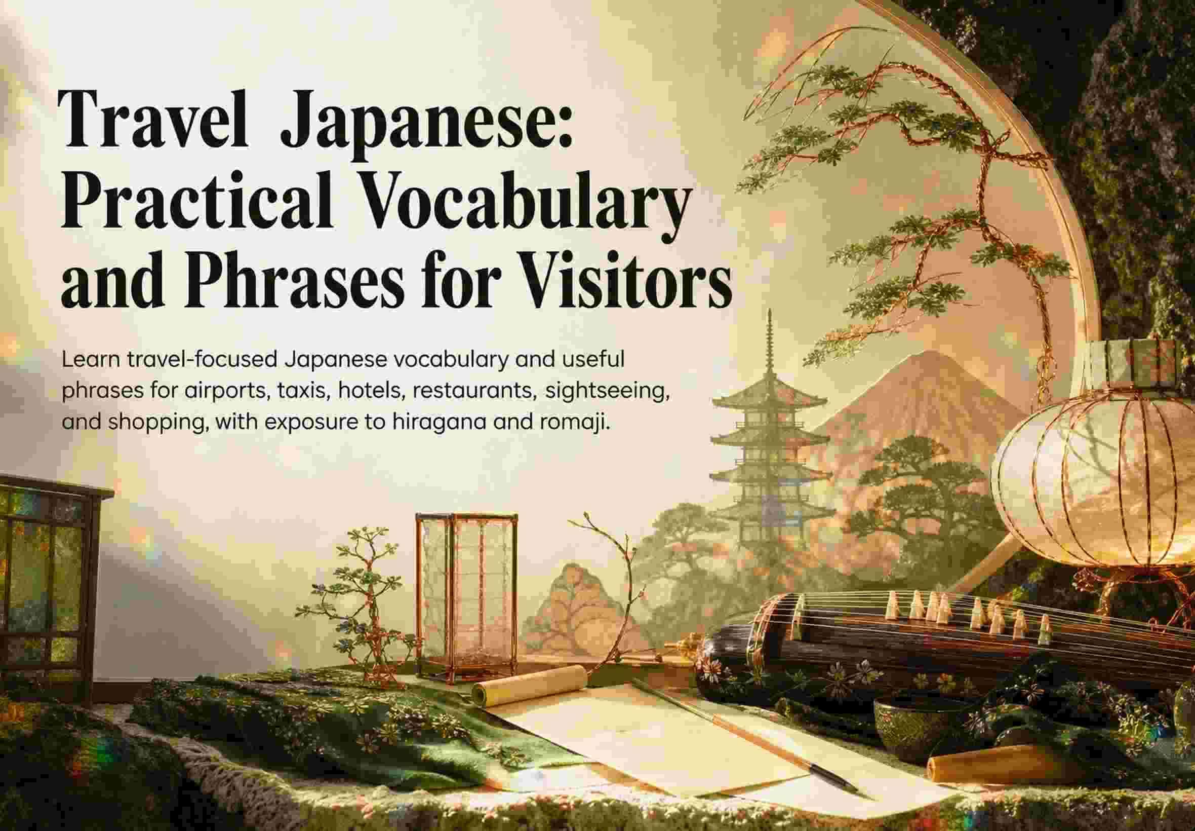 Travel Japanese: Practical Vocabulary and Phrases for Visitors