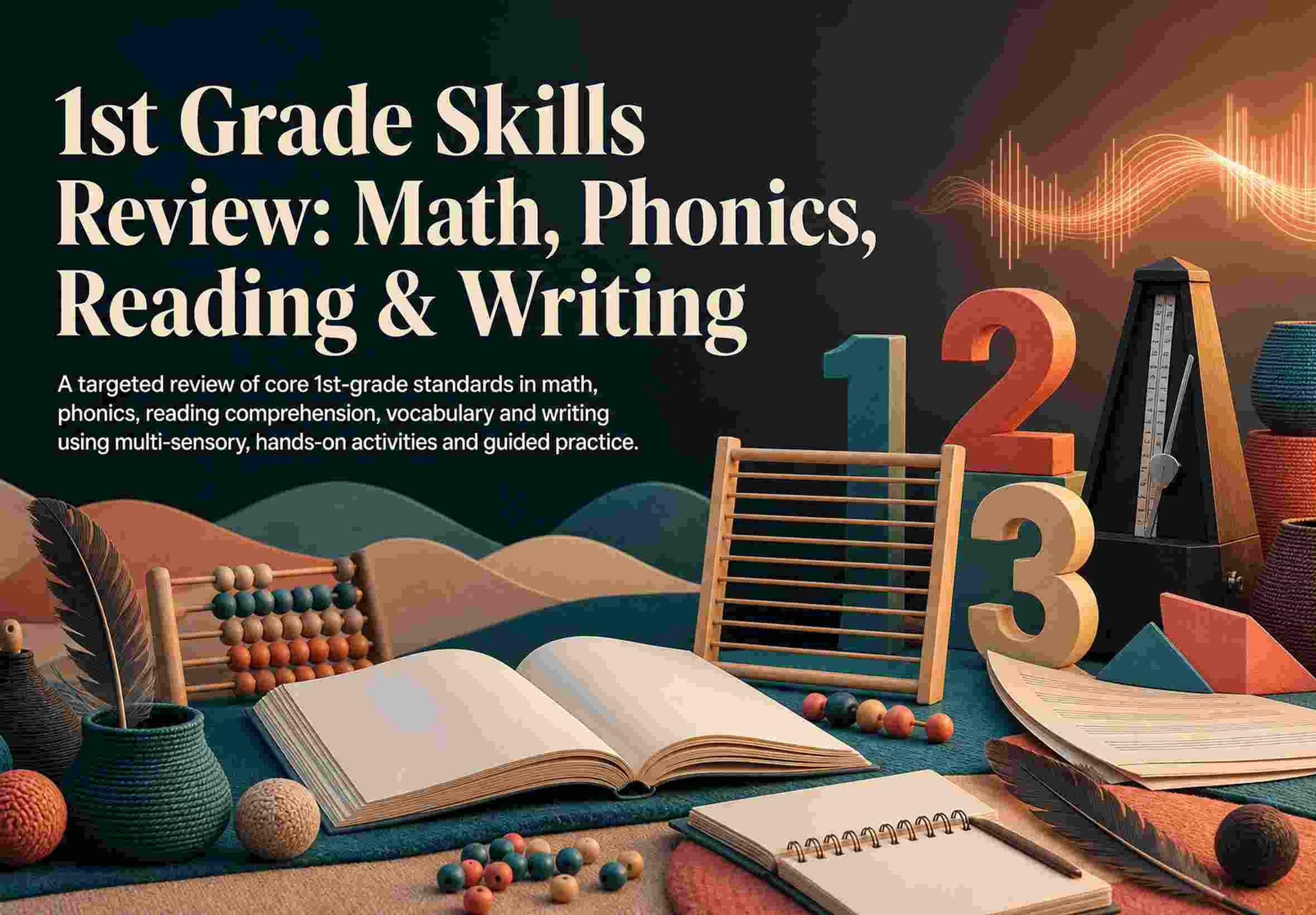 1st Grade Skills Review: Math, Phonics, Reading & Writing