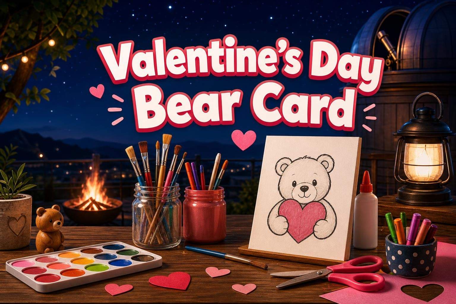 Valentine's Day Bear Pop-Up Card — Video-Guided Craft