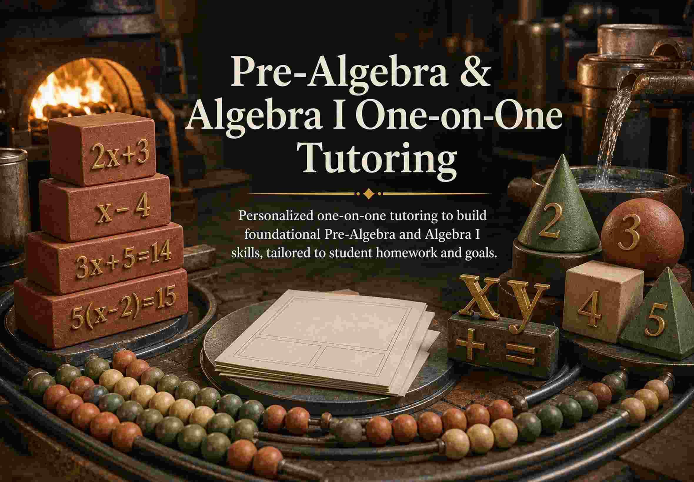 Pre-Algebra & Algebra I One-on-One Tutoring