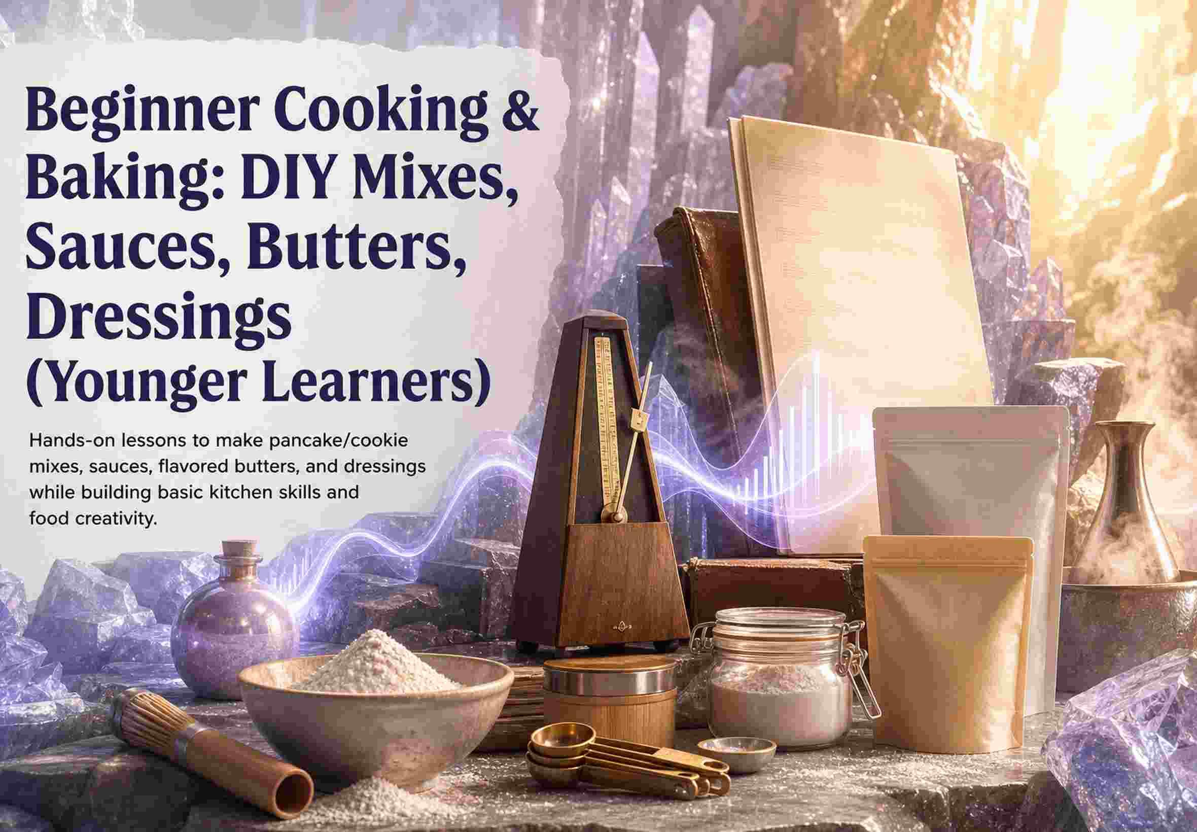 Beginner Cooking & Baking: DIY Mixes, Sauces, Butters, Dressings (Younger Learners)