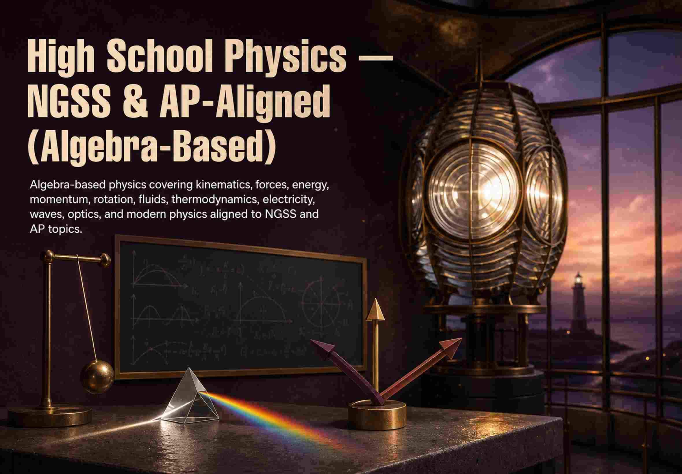 High School Physics — NGSS & AP-Aligned (Algebra-Based)