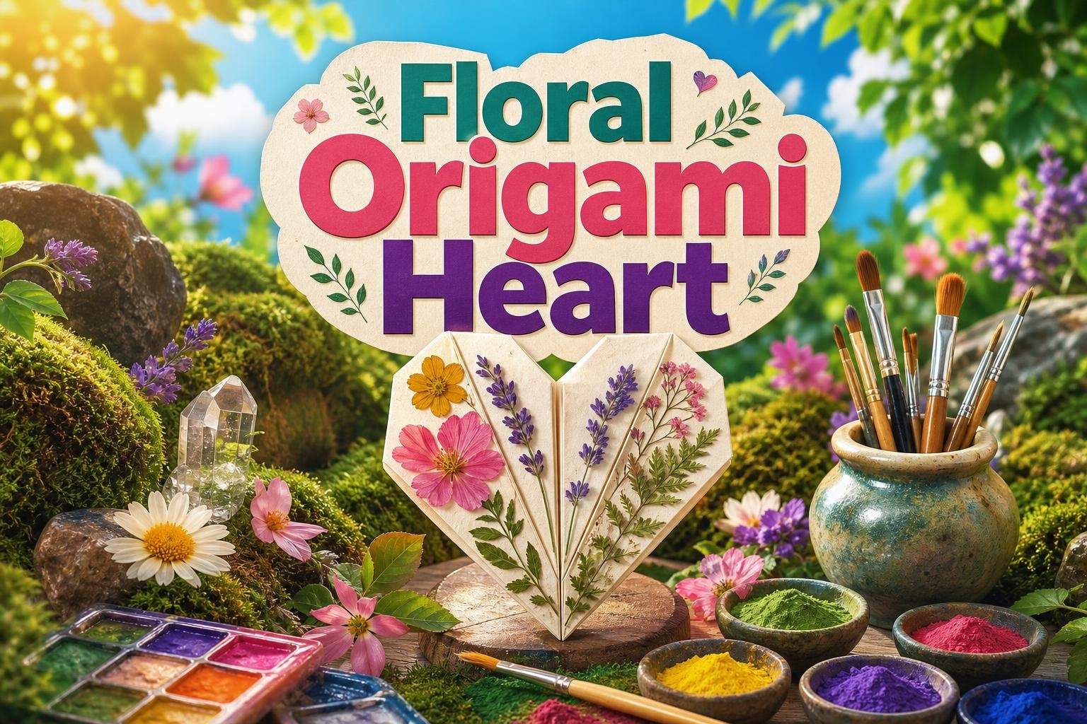 Floral Origami Heart