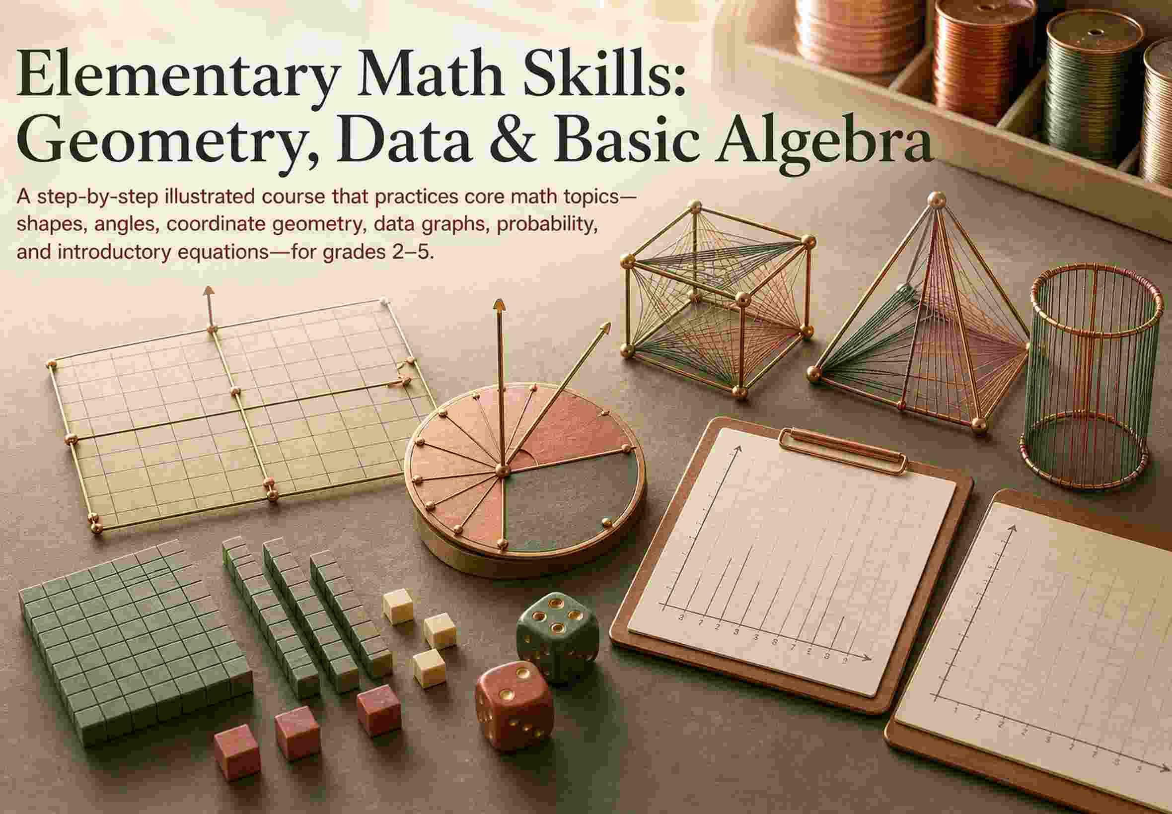 Elementary Math Skills: Geometry, Data & Basic Algebra