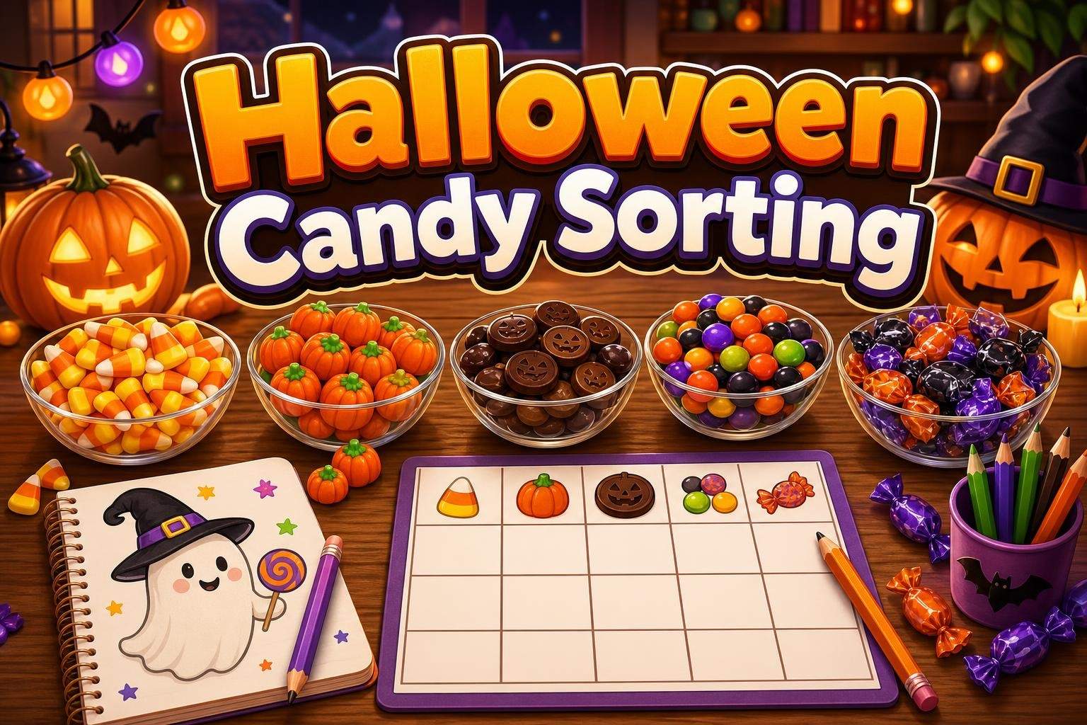 Halloween Candy Sorting: Intro to Data, Counting, and Graphs