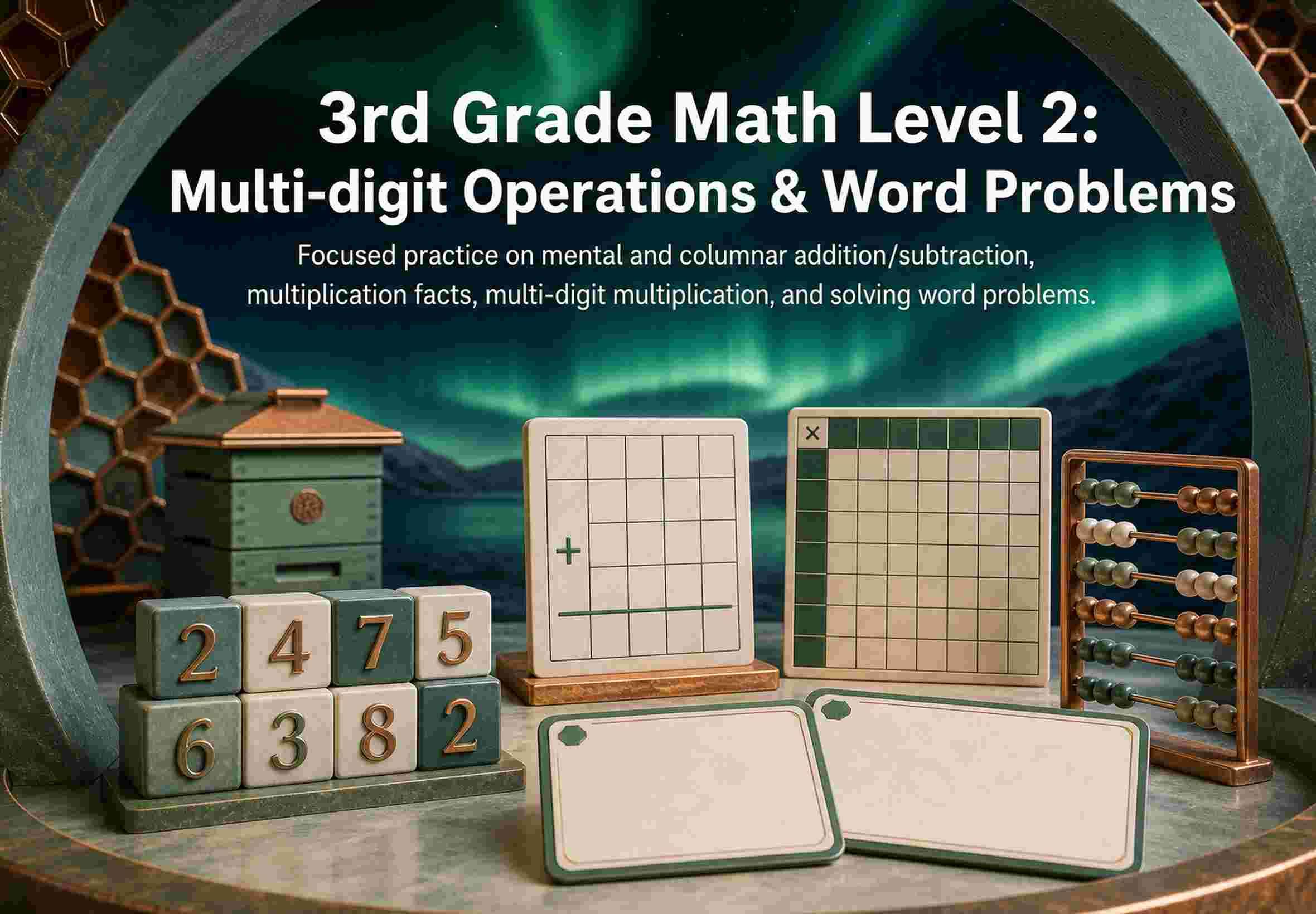 3rd Grade Math Level 2: Multi-digit Operations & Word Problems