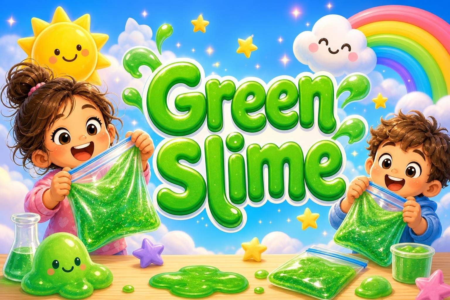 Green Slime Sensory Activity (Baggie Method)