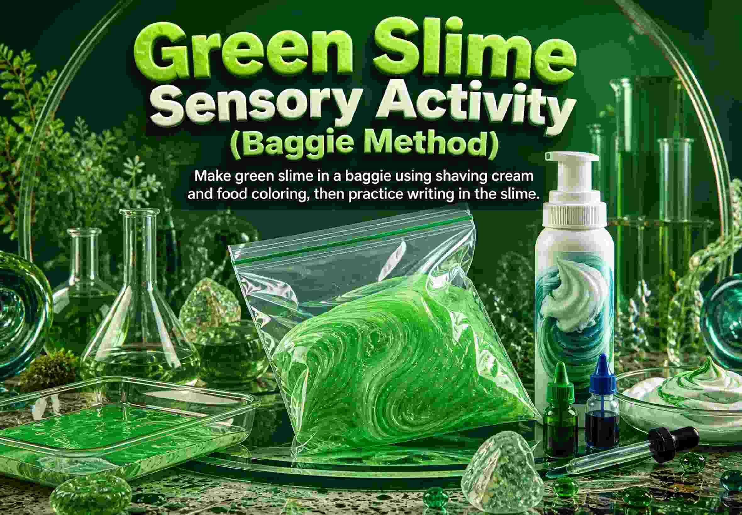 Green Slime Sensory Activity (Baggie Method)