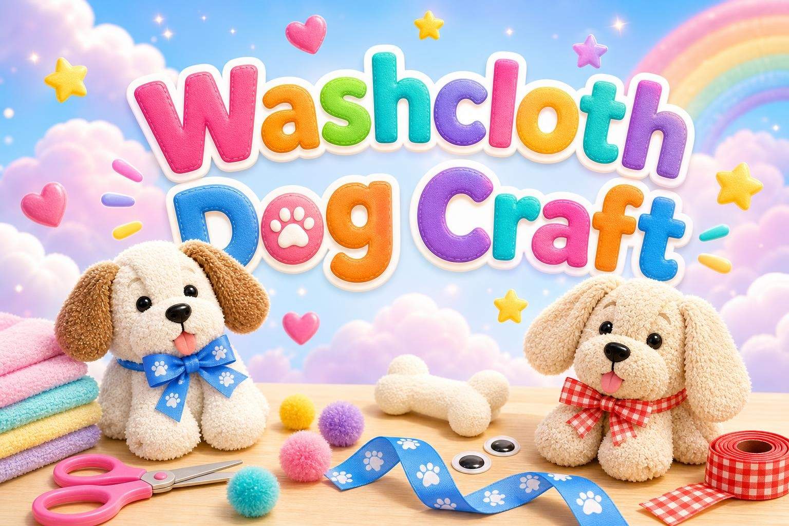 Washcloth Dog Craft — Folded Towel Puppy