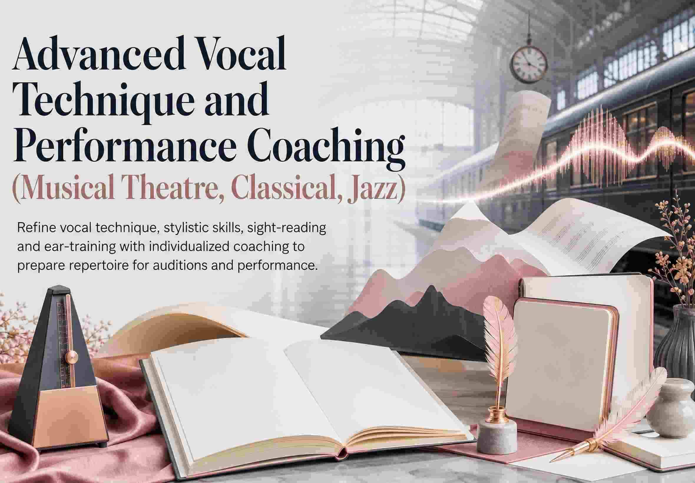 Advanced Vocal Technique and Performance Coaching (Musical Theatre, Classical, Jazz)