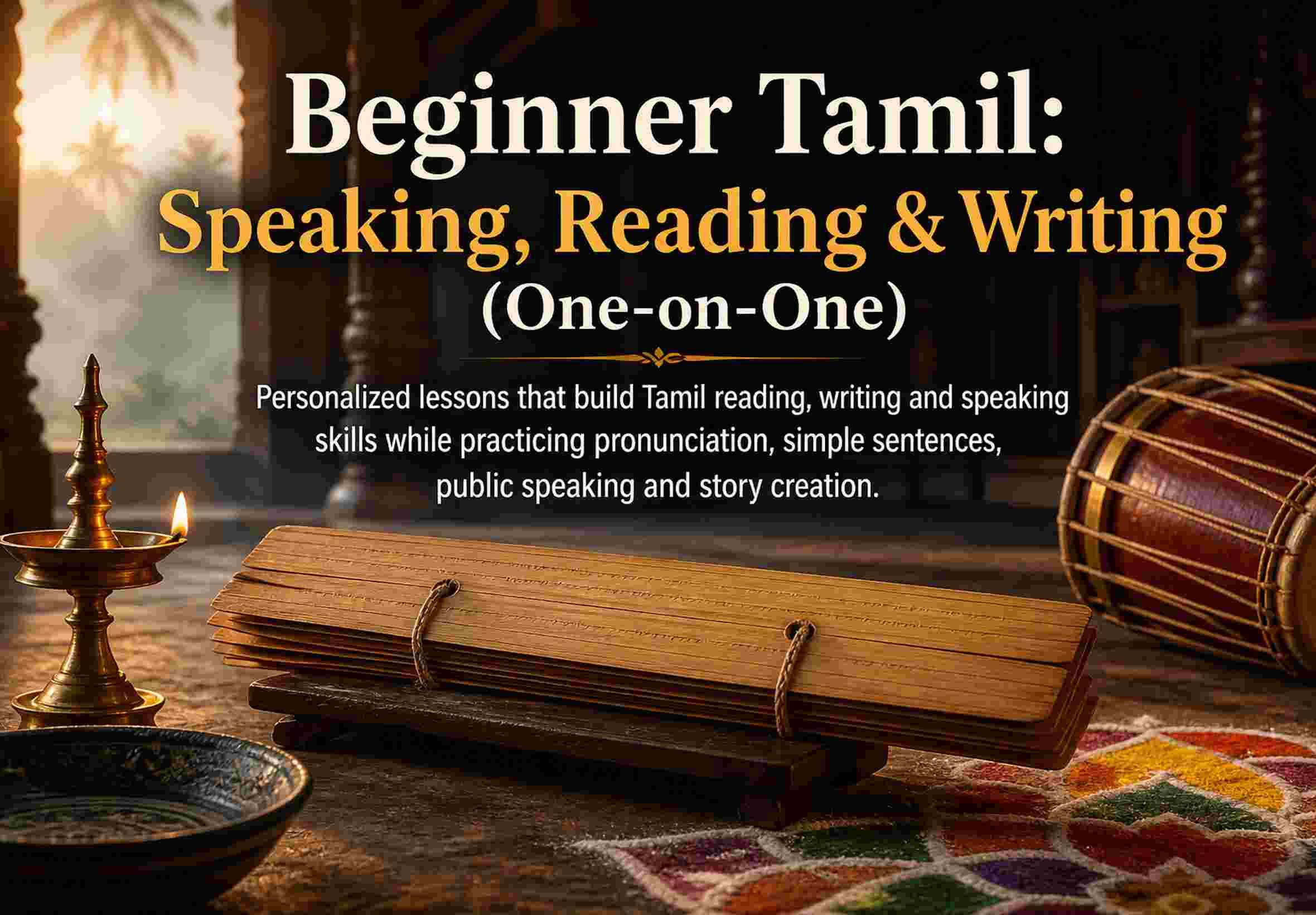 Beginner Tamil: Speaking, Reading & Writing (One‑on‑One)