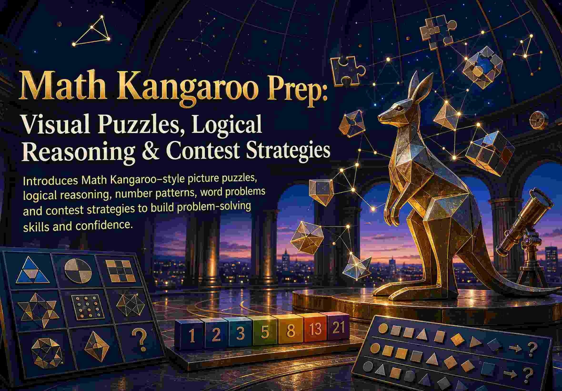 Math Kangaroo Prep: Visual Puzzles, Logical Reasoning & Contest Strategies