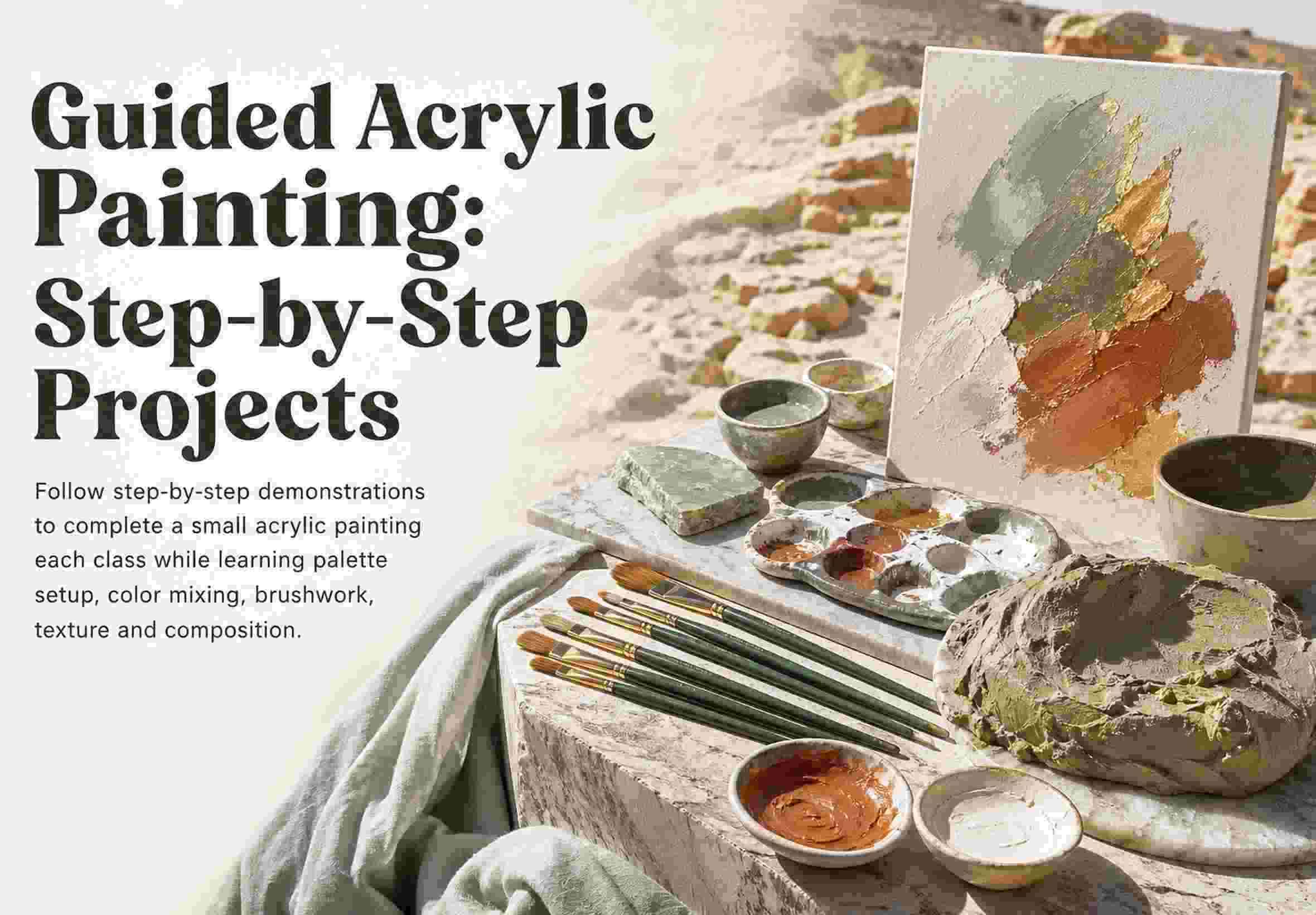 Guided Acrylic Painting: Step-by-Step Projects