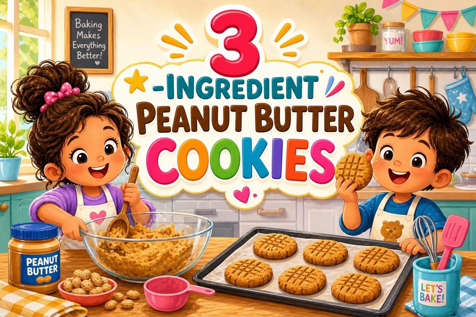 3-Ingredient Peanut Butter Cookies — Step-by-Step