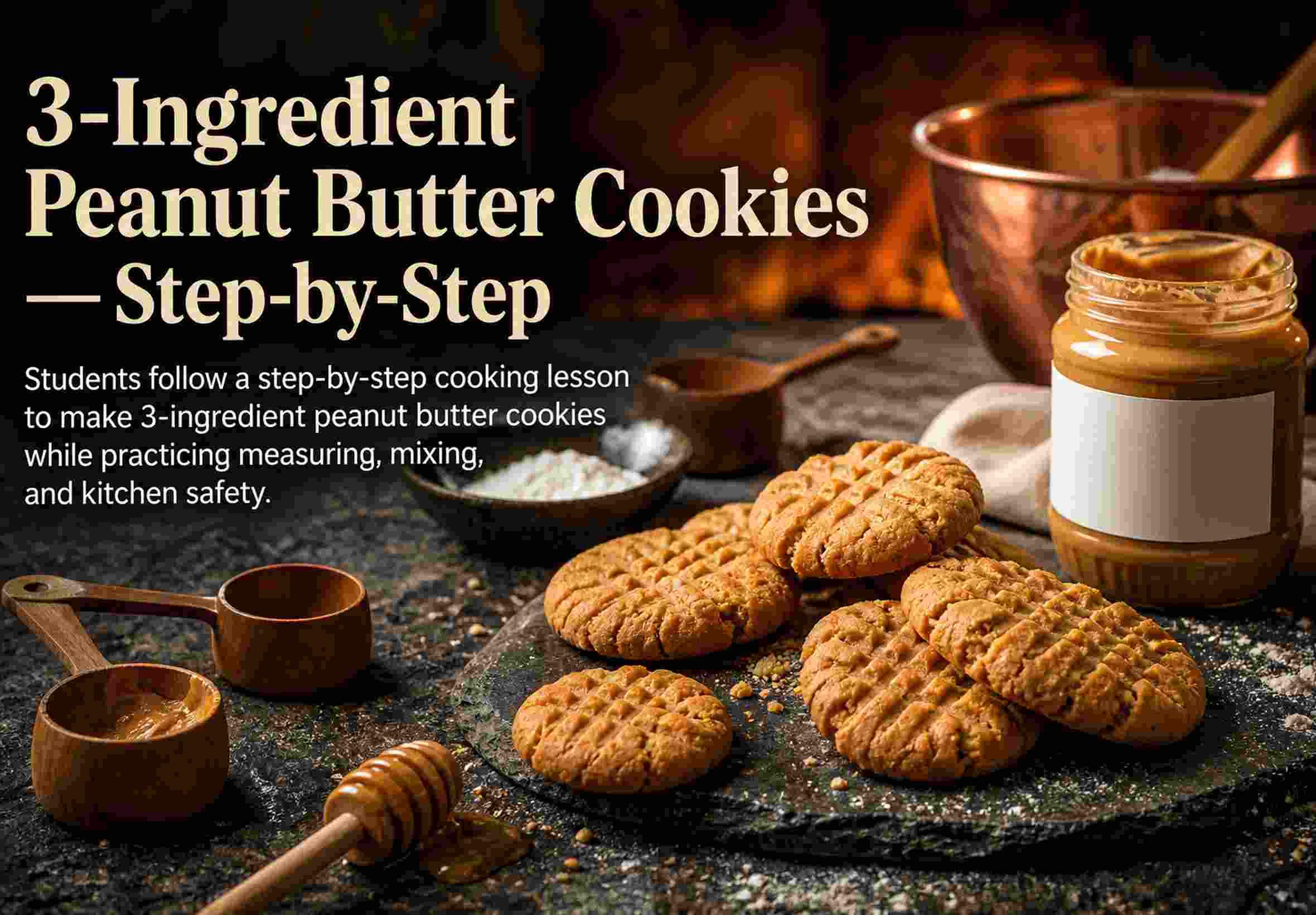3-Ingredient Peanut Butter Cookies — Step-by-Step