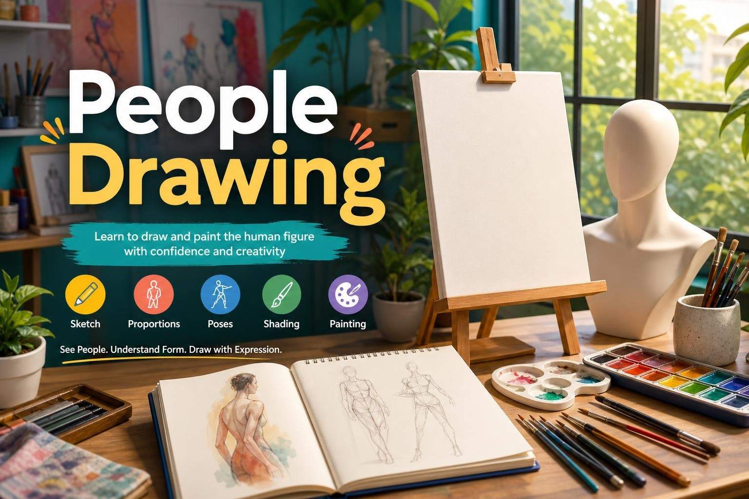 People Drawing: Cartoon, Anime & Realistic Styles