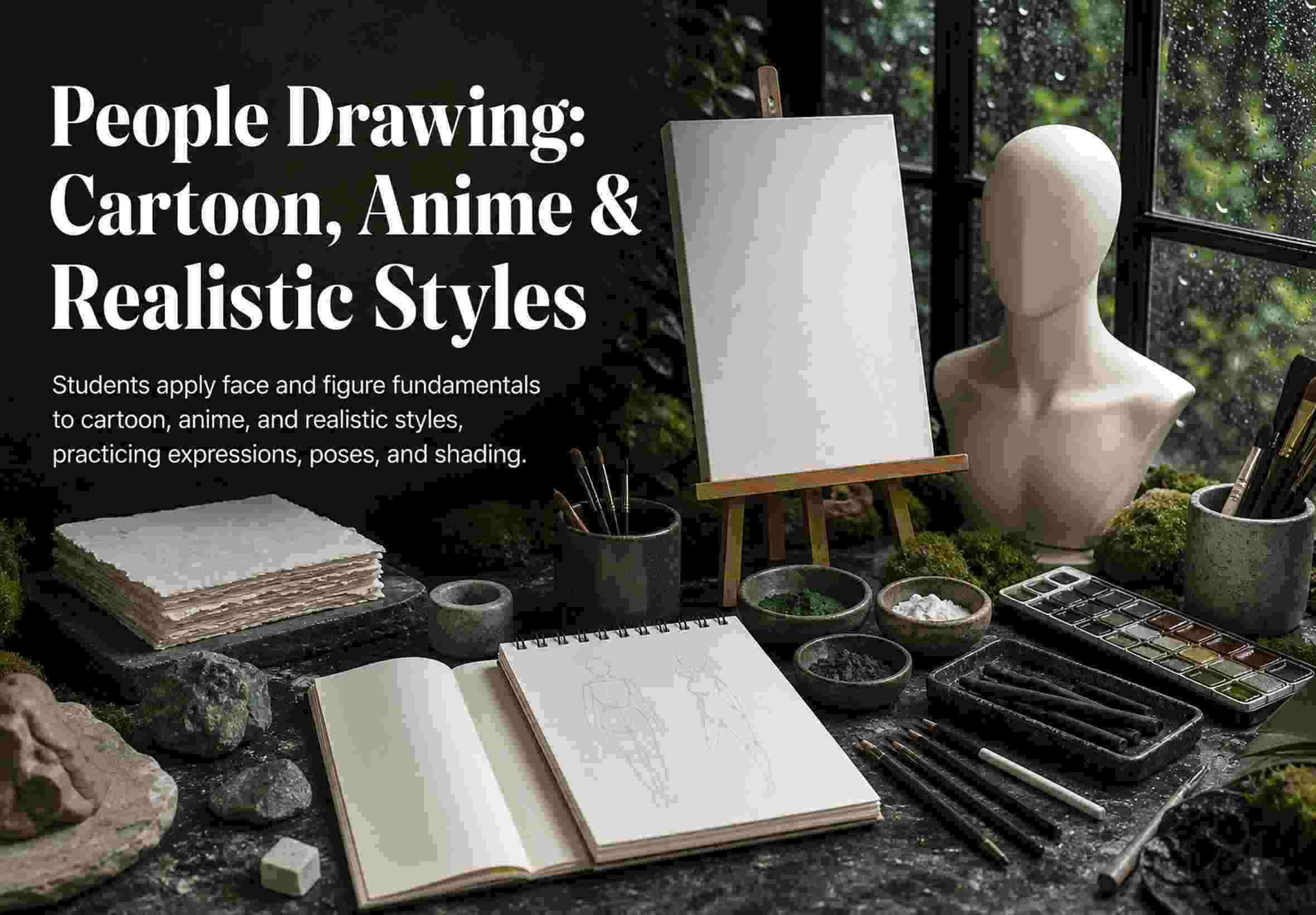 People Drawing: Cartoon, Anime & Realistic Styles