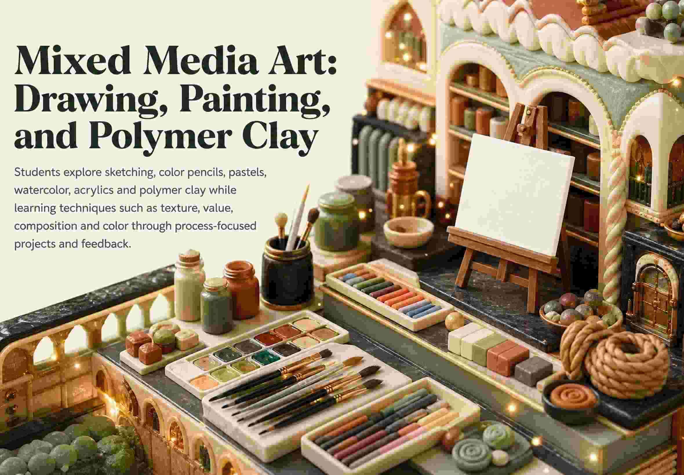 Mixed Media Art: Drawing, Painting, and Polymer Clay