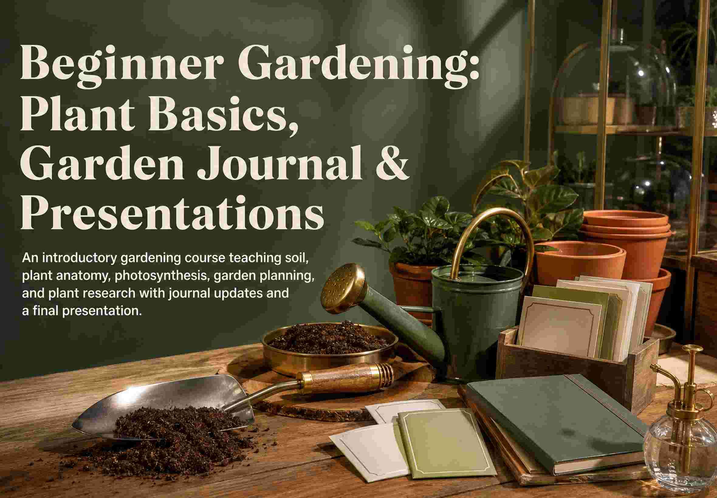 Beginner Gardening: Plant Basics, Garden Journal & Presentations