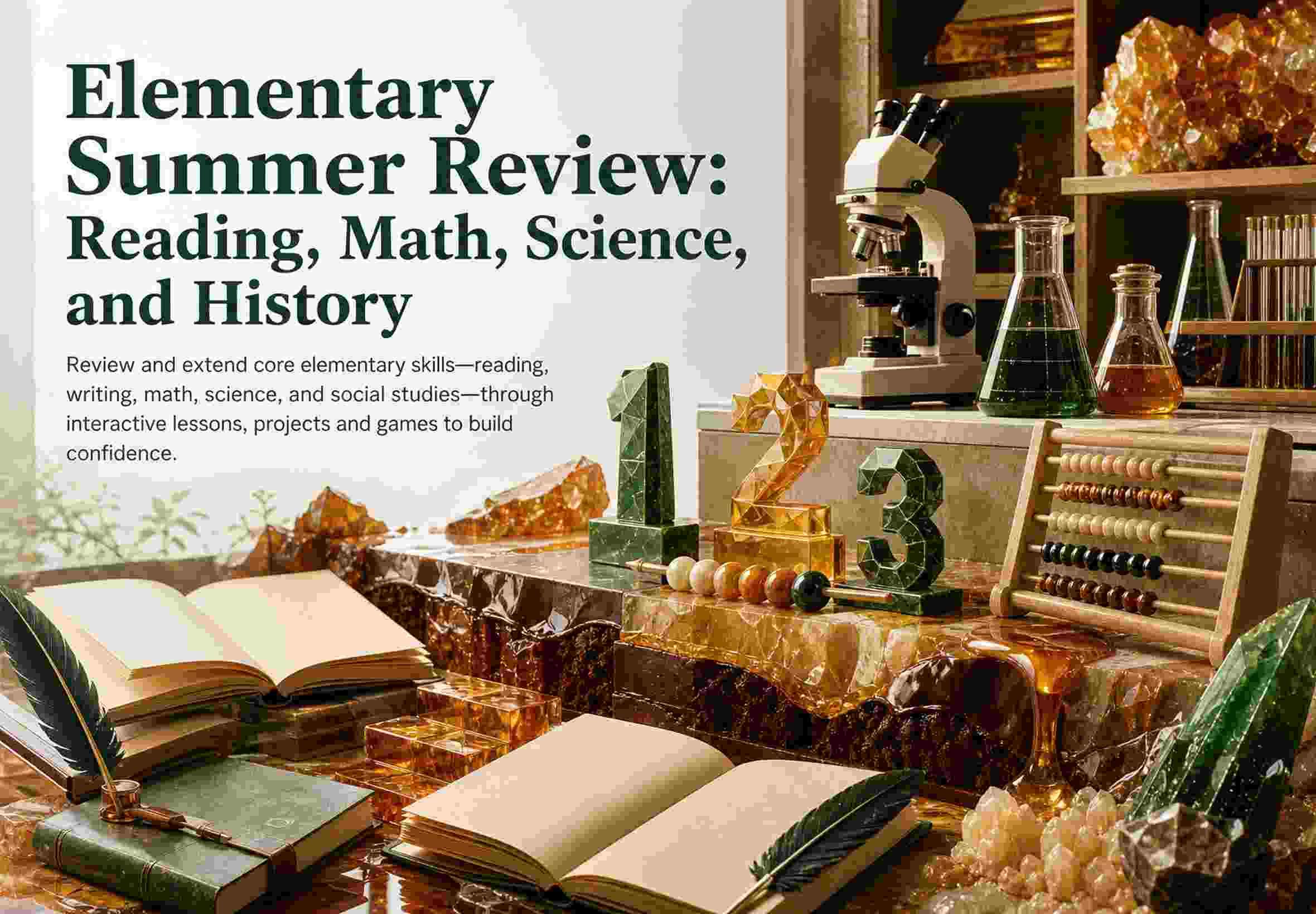 Elementary Summer Review: Reading, Math, Science, and History