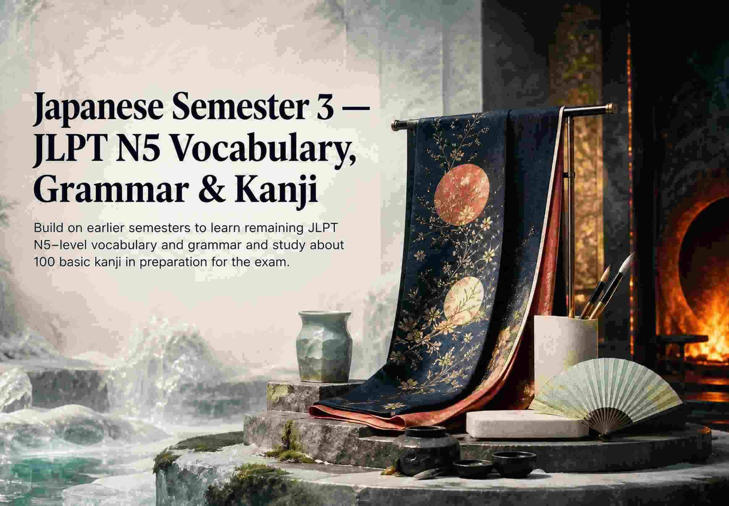 Japanese Semester 3 — JLPT N5 Vocabulary, Grammar & Kanji