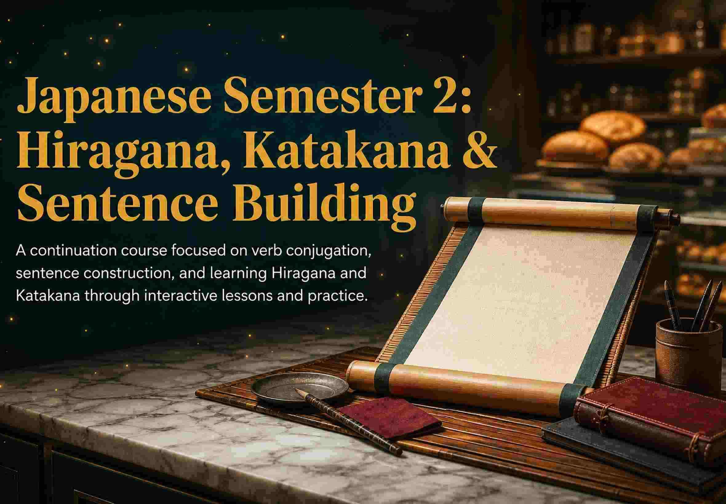 Japanese Semester 2: Hiragana, Katakana & Sentence Building
