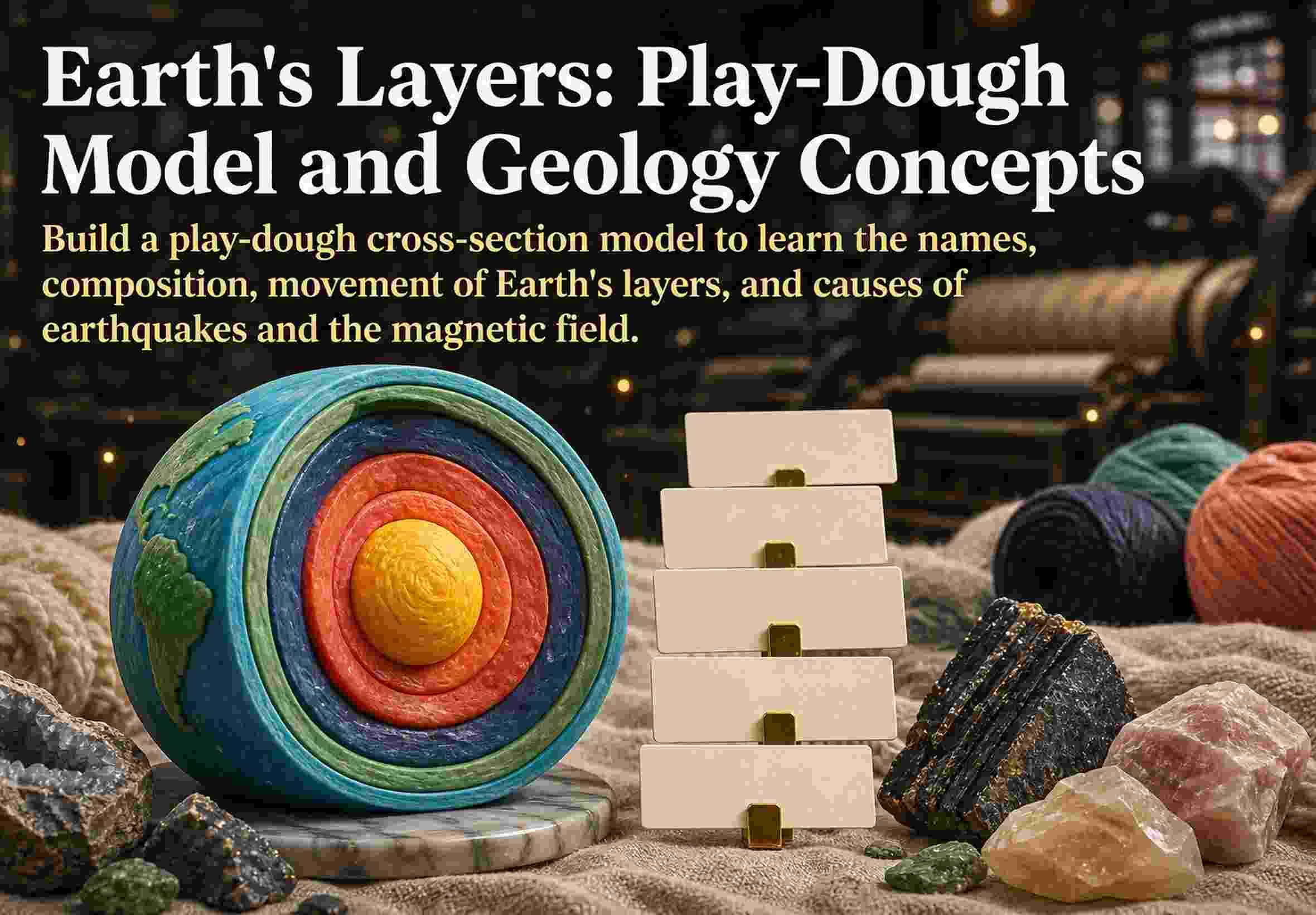 Earth's Layers: Play-Dough Model and Geology Concepts