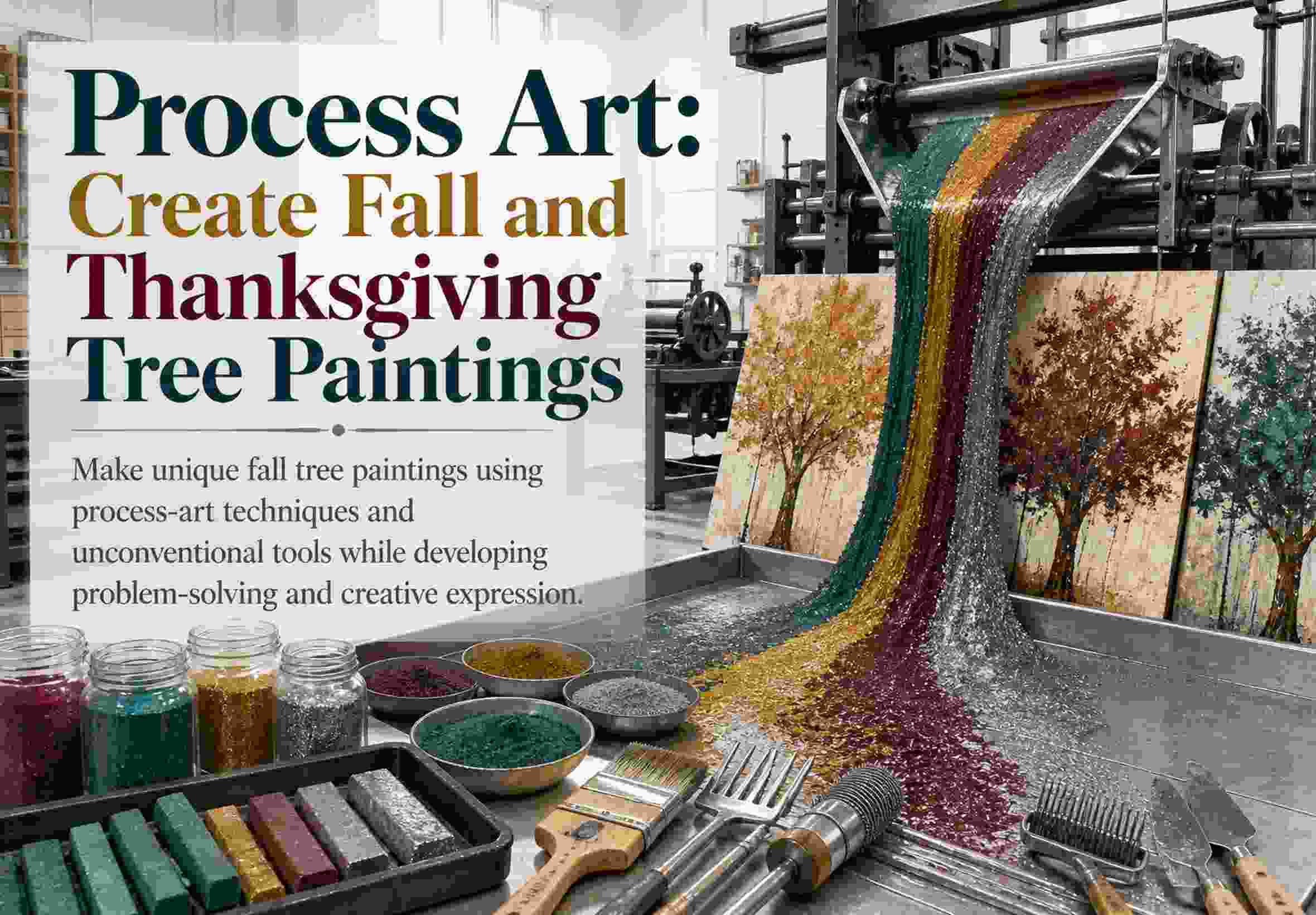 Process Art: Create Fall and Thanksgiving Tree Paintings
