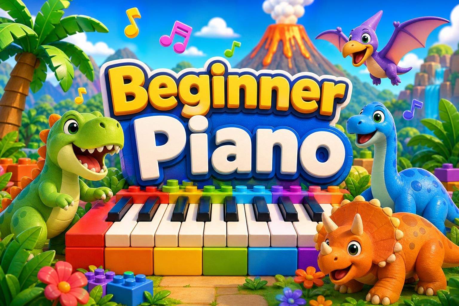 Beginner Piano: Dinosaur-Themed Keyboard Introduction