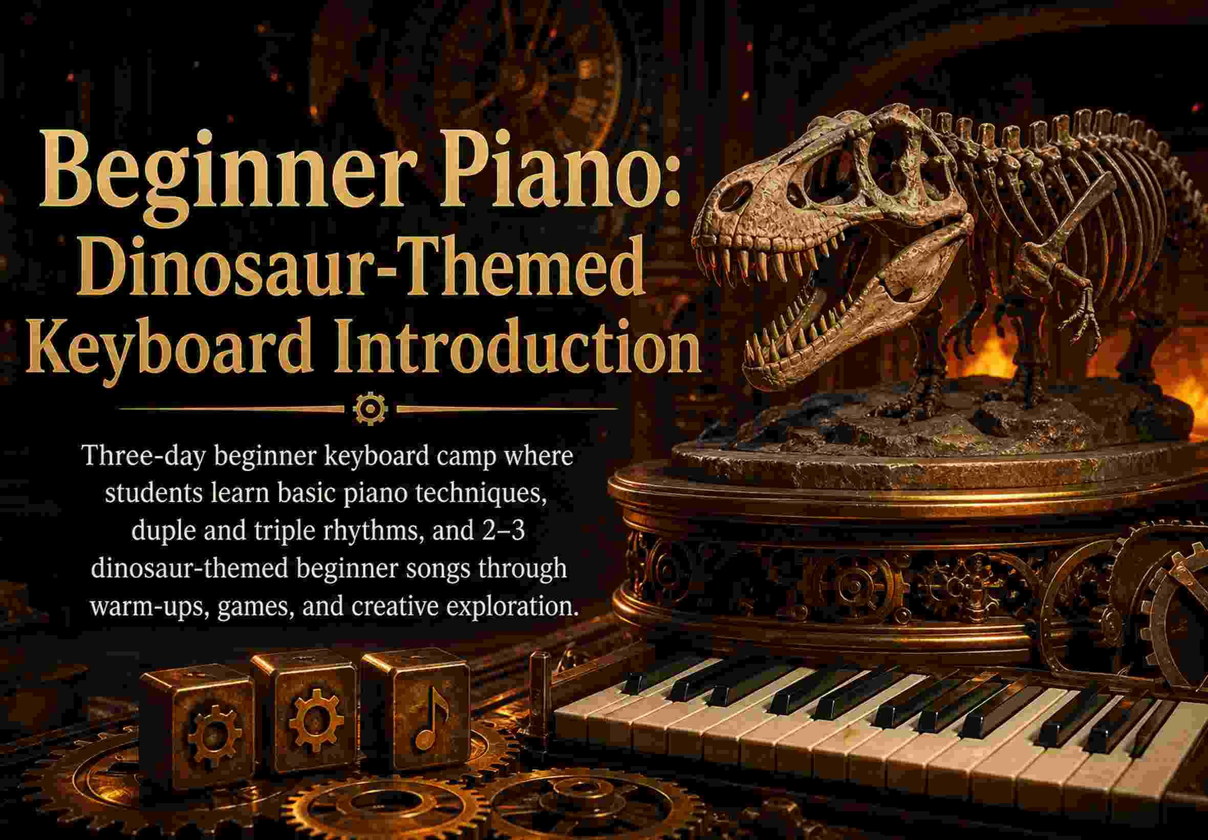 Beginner Piano: Dinosaur-Themed Keyboard Introduction