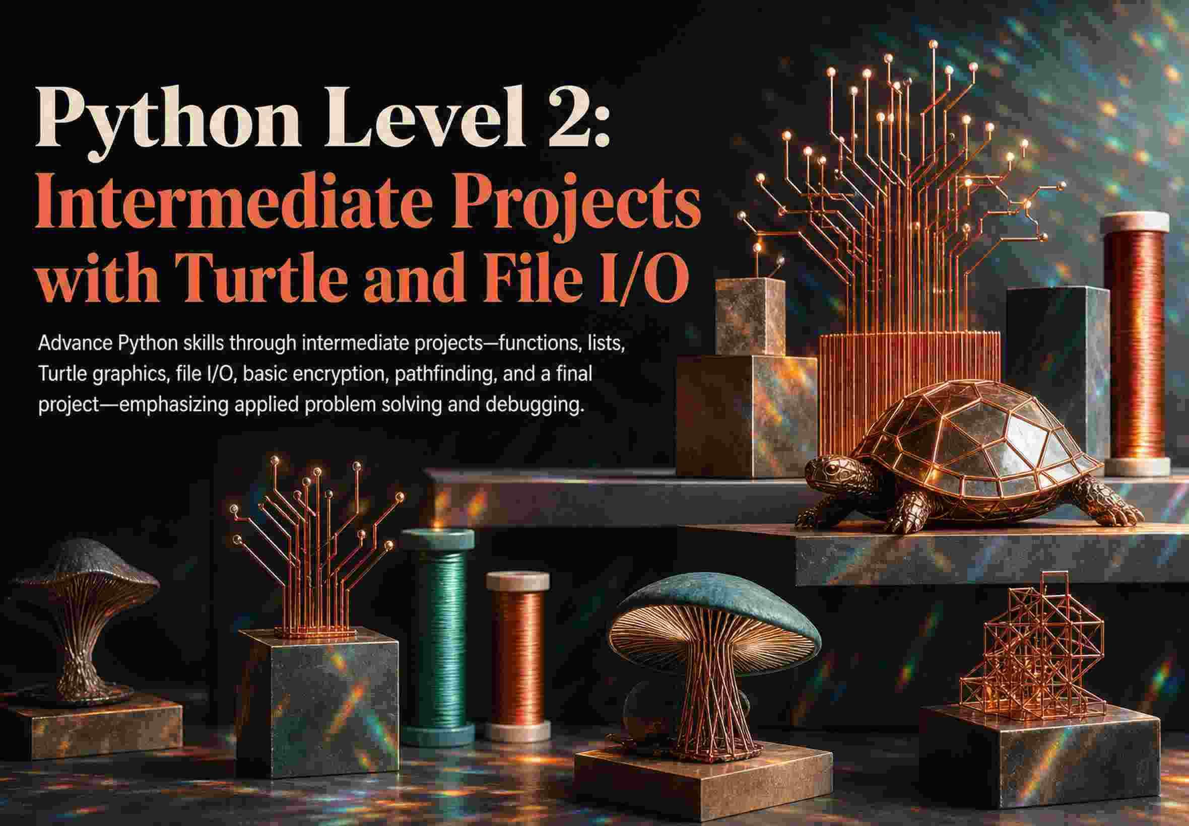 Python Level 2: Intermediate Projects with Turtle and File I/O
