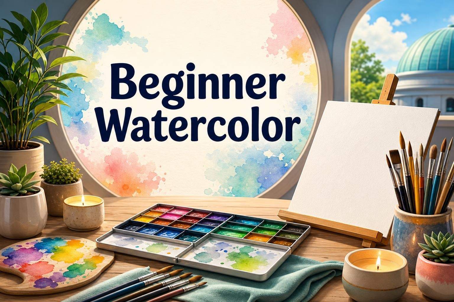 Beginner Watercolor: Painting Potted Plants & Flowers