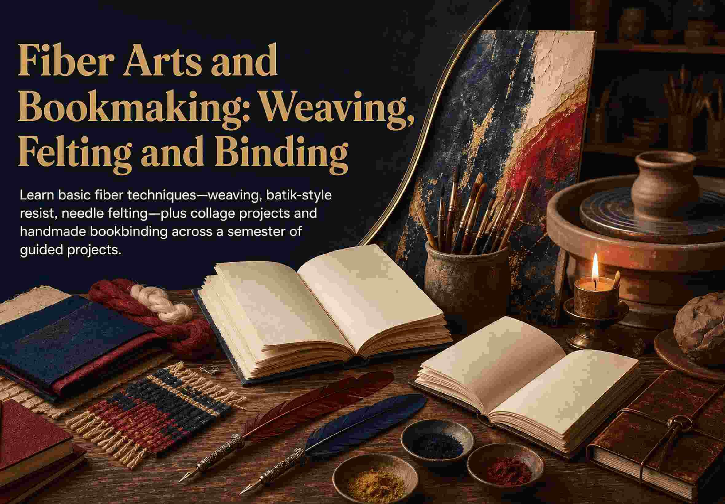 Fiber Arts and Bookmaking: Weaving, Felting and Binding